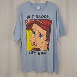 Disney The Little Mermaid Ariel Unisex Size 3XL Blue Graphic T-Shirt